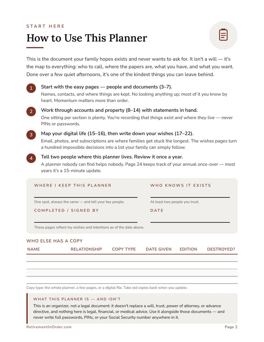 How to use this planner