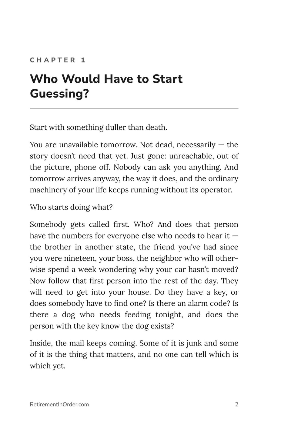 Chapter 1 — Who Would Have to Start Guessing?