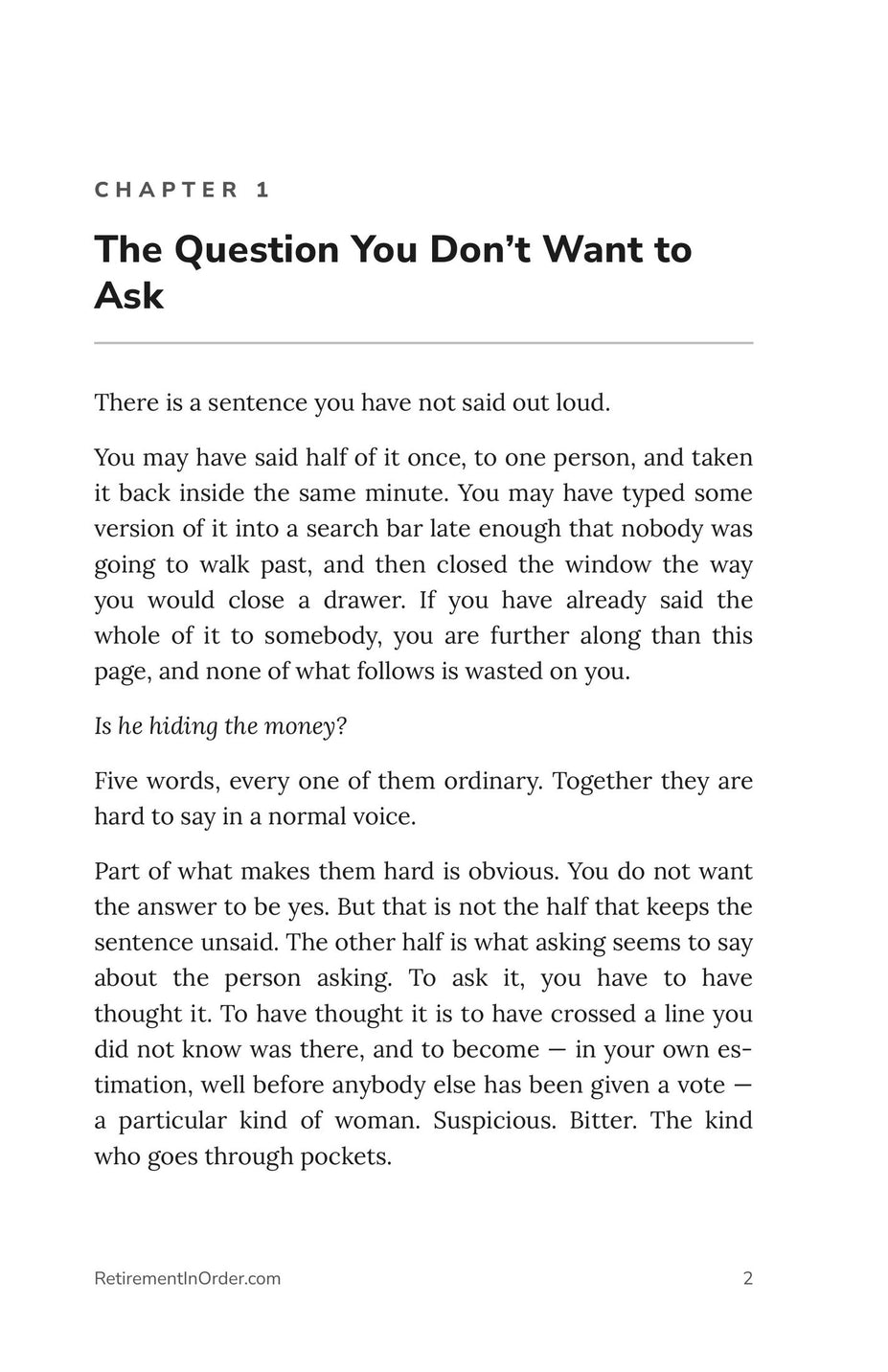 Chapter 1 — the question you don't want to ask