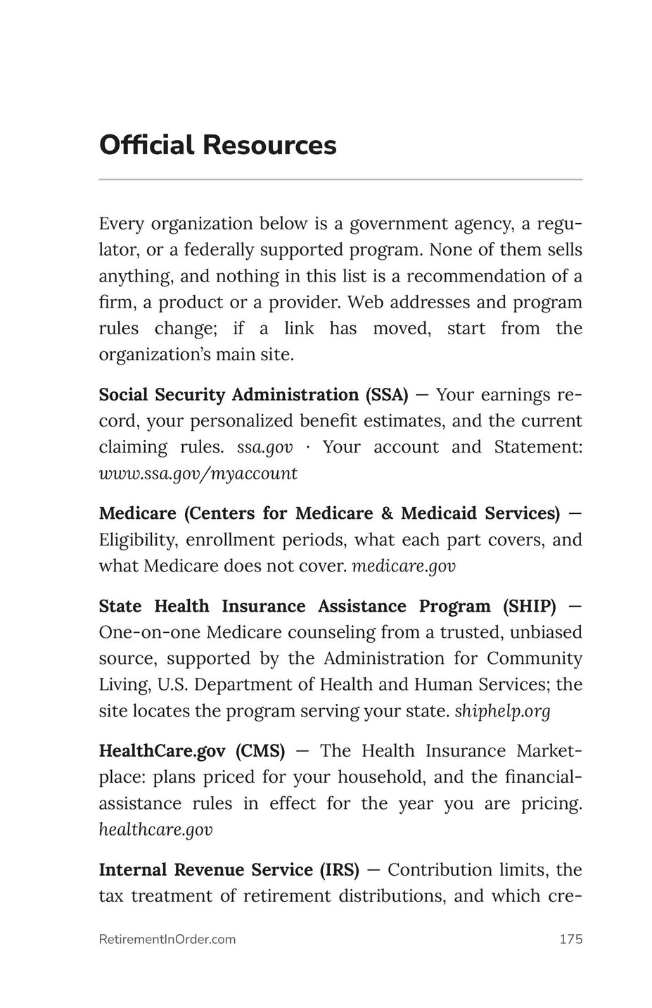 Official Resources — the agencies that hold the answers