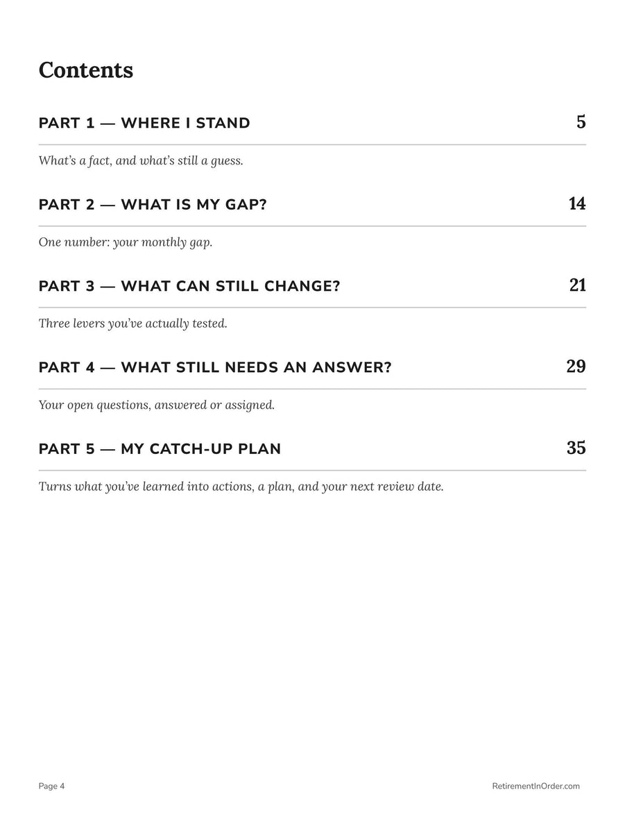 Full table of contents
