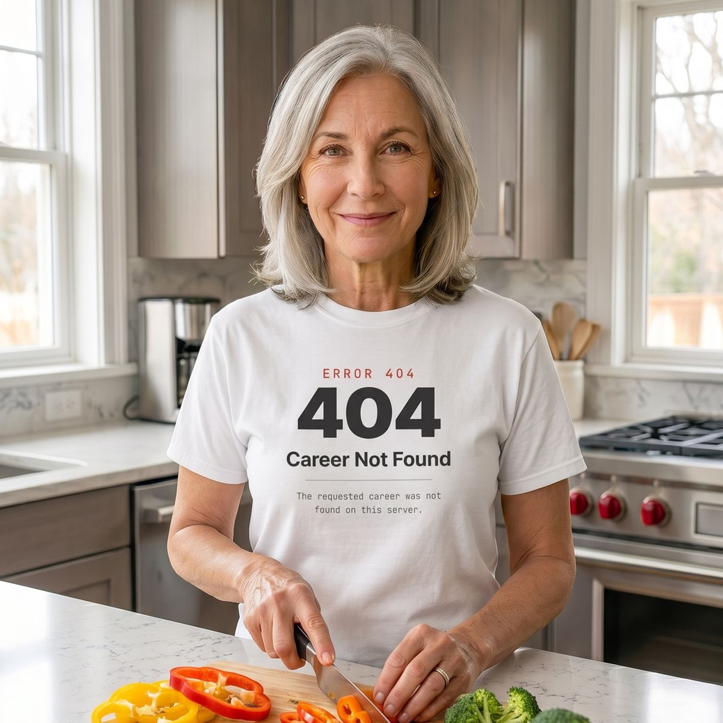 "Career Not Found" Tee — A funny tee for the newly retired techie.
