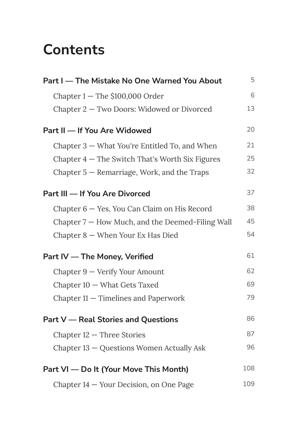 Full table of contents