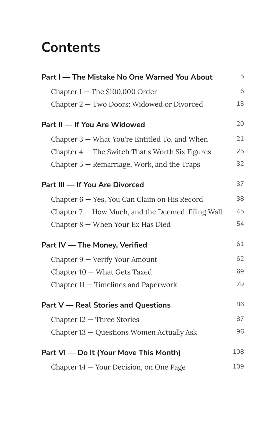 Table of contents